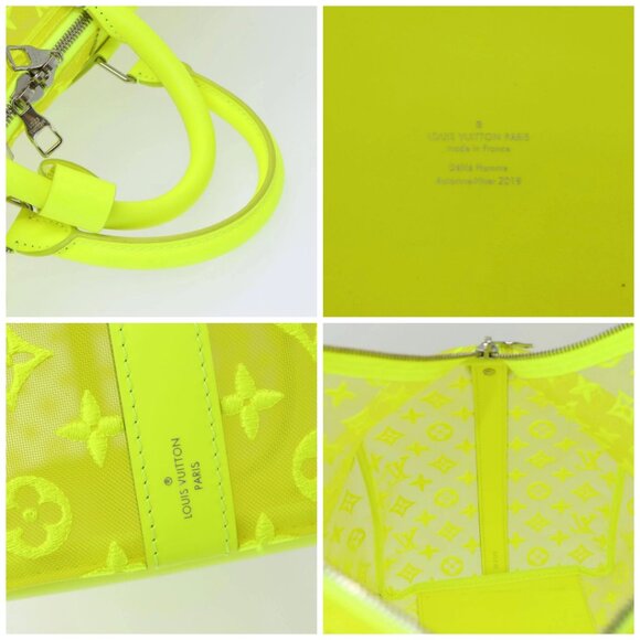 LOUIS VUITTON Monogram Mesh Keepall Bandouliere 50 Bag Yellow - Picture 14 of 15